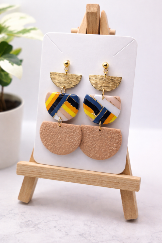 Handgemachte Statement-Ohrringe aus Polymer Clay – Geometrisch & Modern