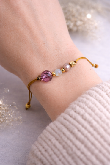 Handgemachtes Perlen Armband mit Glasperlen & Stern – Verstellbares Schmuckarmband Clayjex