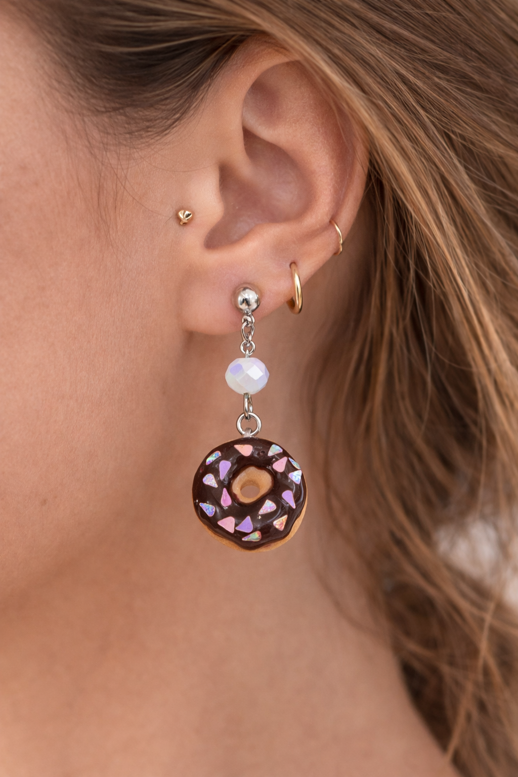 Donut Ohrringe aus Polymer Clay