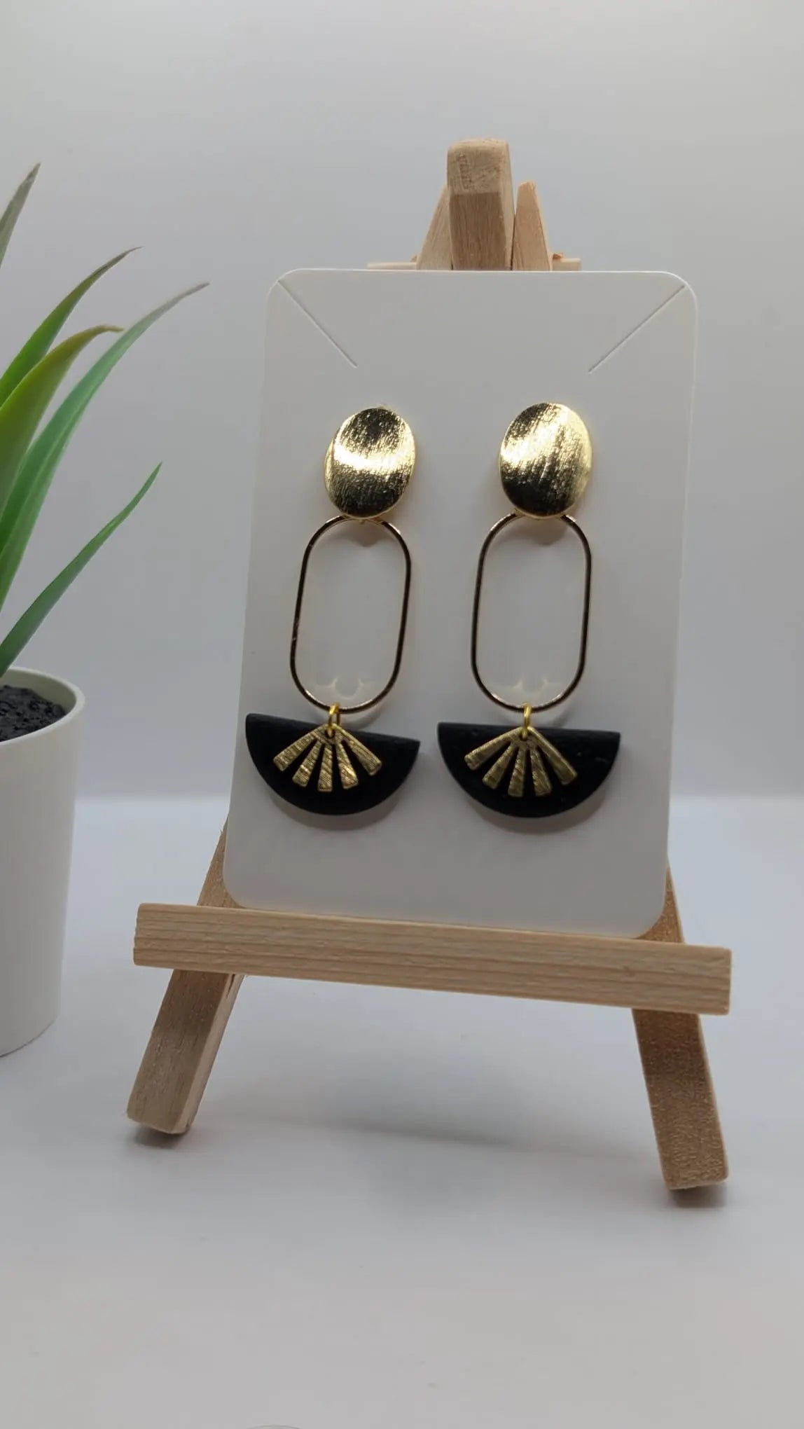 Elegante Ohrringe aus Polymer Clay 24K vergoldet