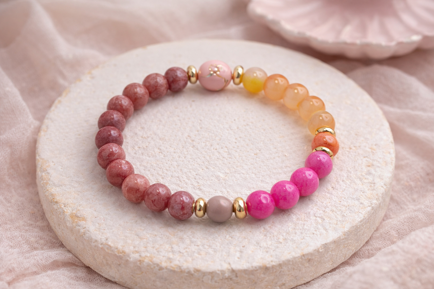 Handgemachtes Armband-Perlenarmband bunt Clayjex