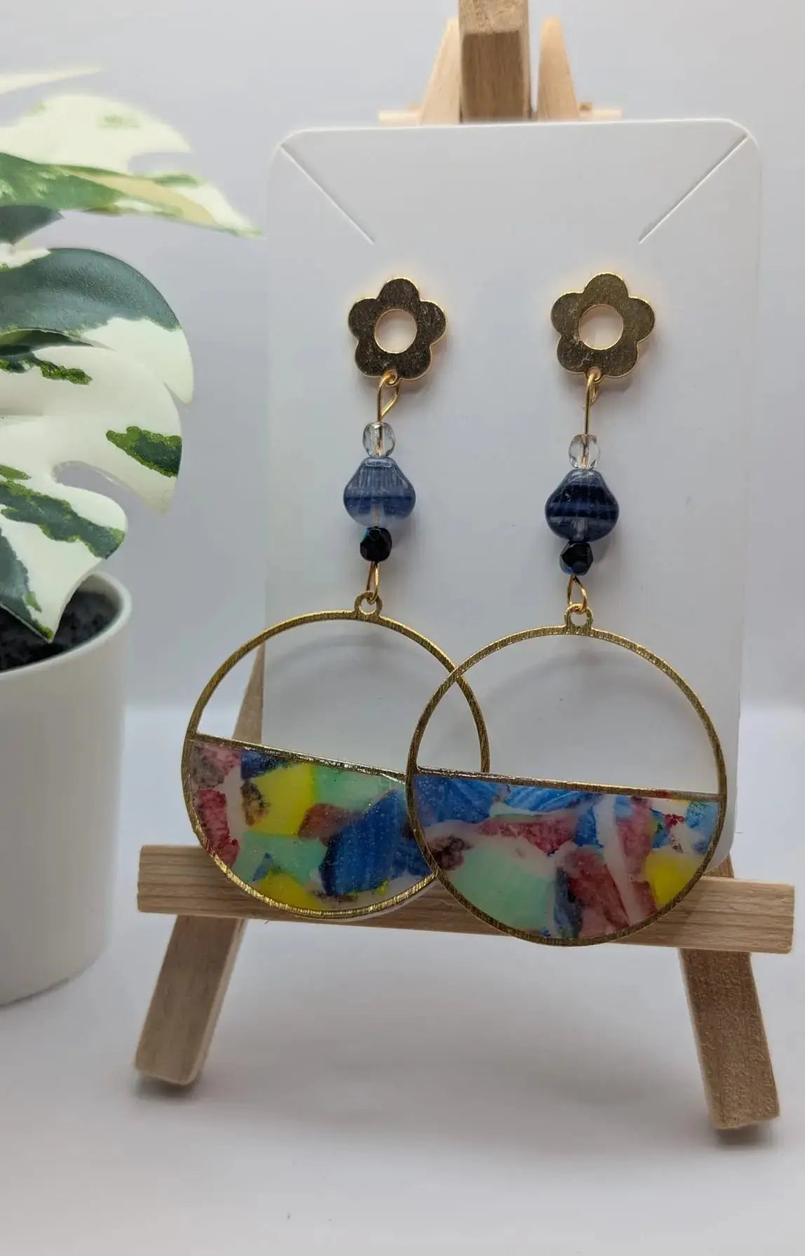 Polymer-Clay- Blüten-Stecker