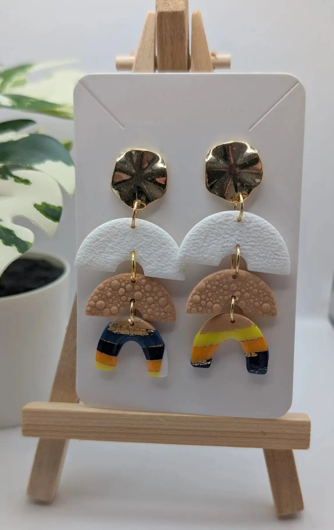 Handgefertigte Statement-Ohrringe – Elegante Boho-Designs mit Struktur und Farbverlauf Clayjex