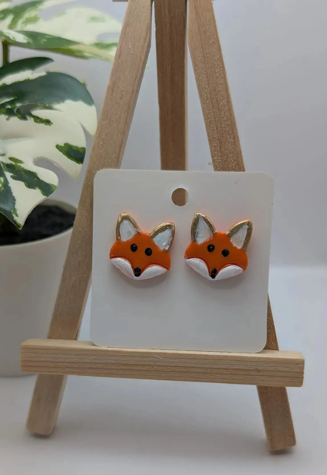 Fuchs-Ohrstecker aus Polymer-Clay