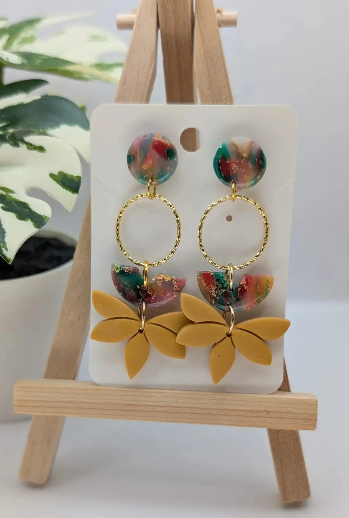 Statement-Ohrringe, Handgemachte Polymer-Clay-Ohrringe