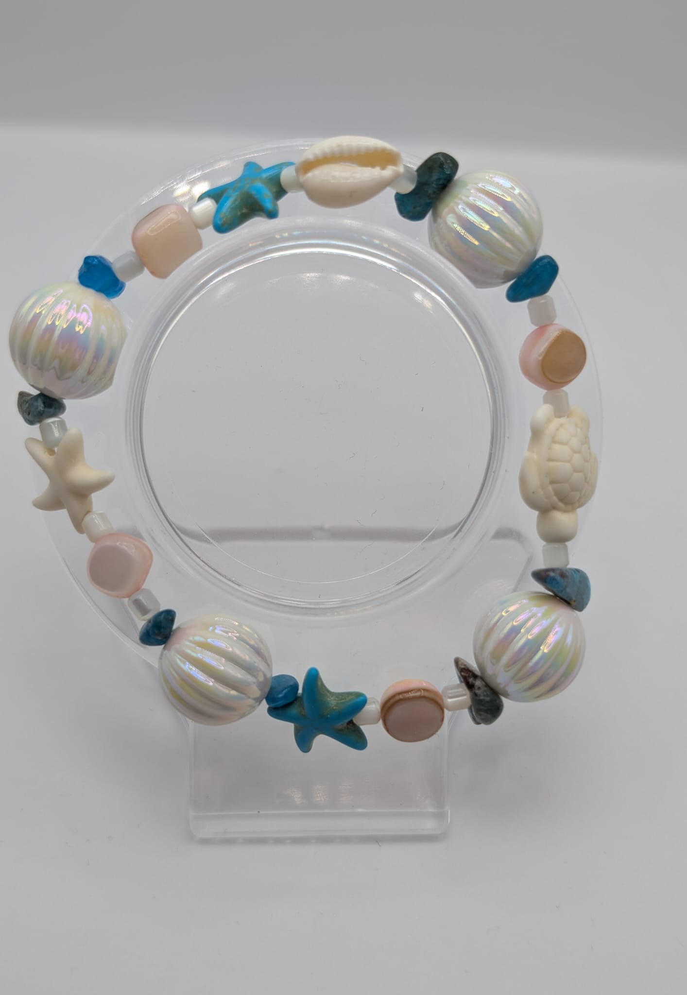 Sommer Armband aus Süßwasserperlen Strandschmuck,Handgemachtes maritimes Armband – inspiriert vom Meer