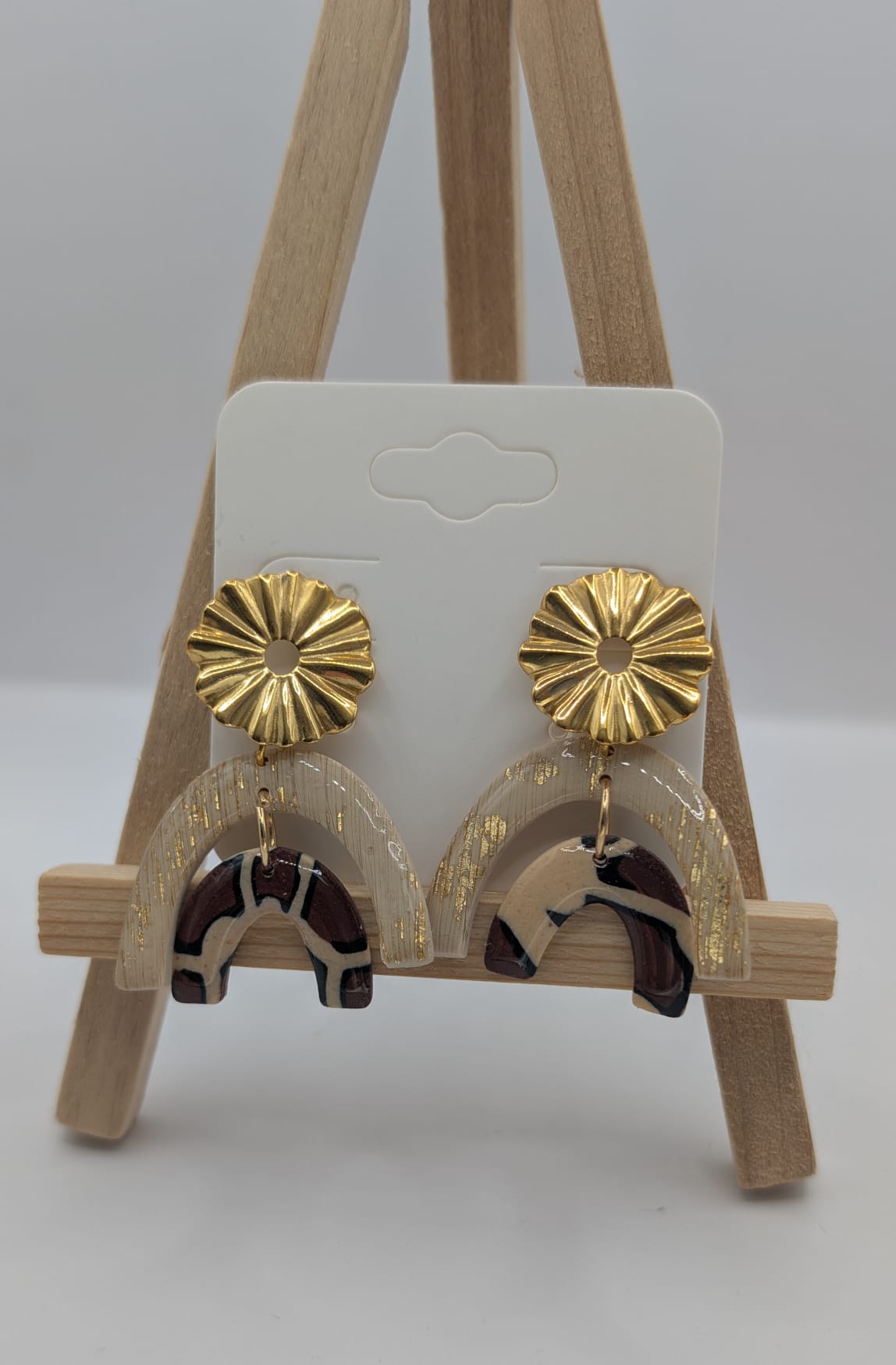 Boho-Regenbogen-Ohrringe mit Giraffenmuster