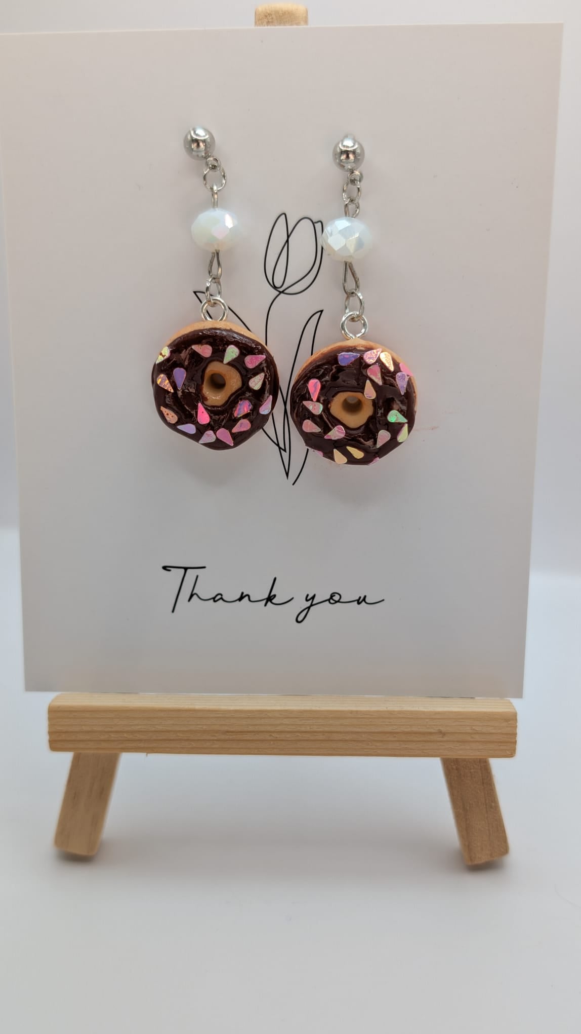 Donut Ohrringe – Handgemachter Schoko-Food-Schmuck aus Polymer Clay