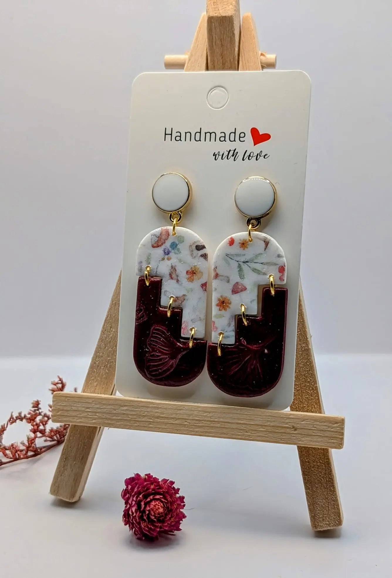 Ohrringe aus Polymer Clay mit einen Herbstlichen Touch