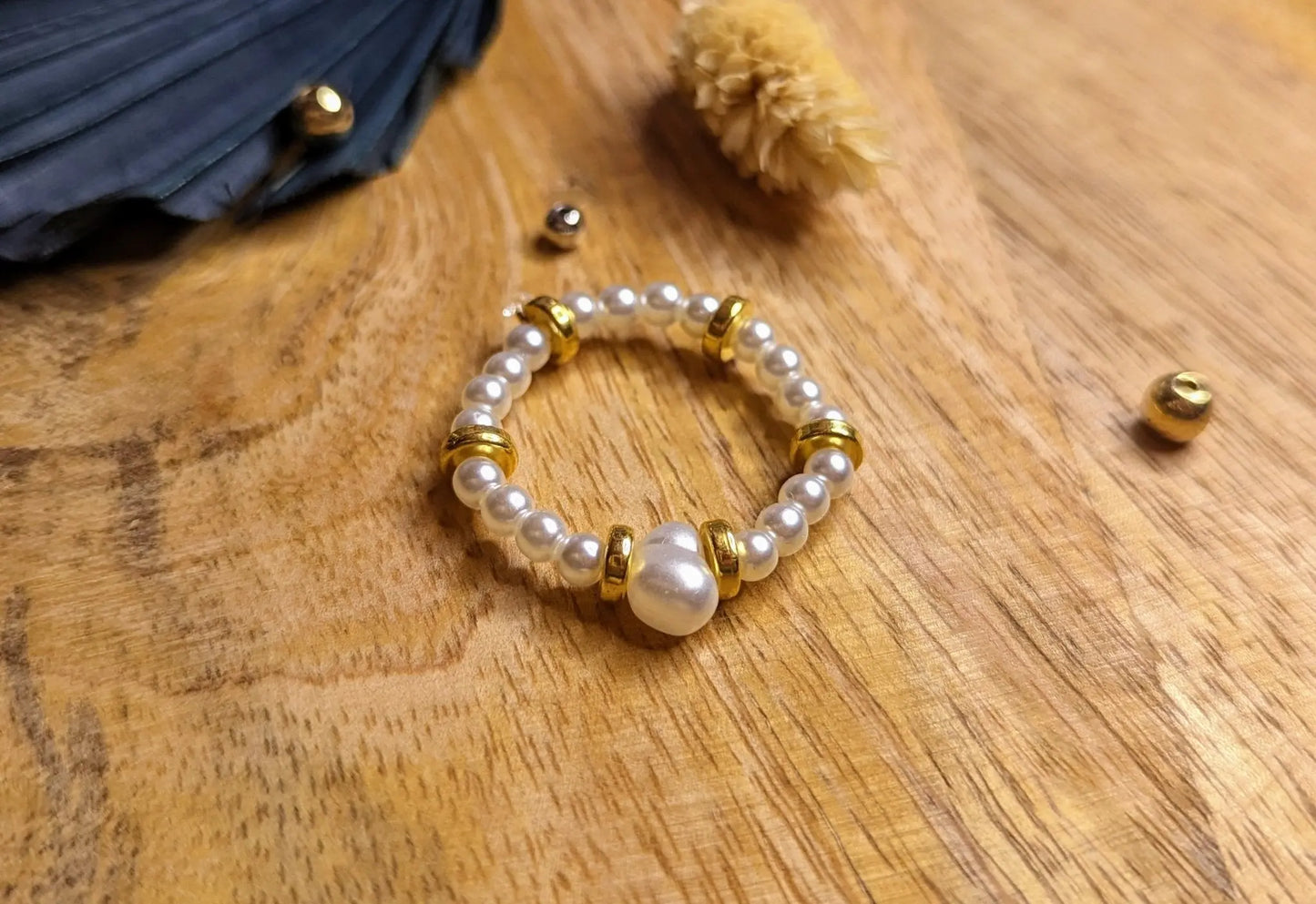 Ringe aus Süßwasserperlen / Weiße Süßwasserperle - Clayjex