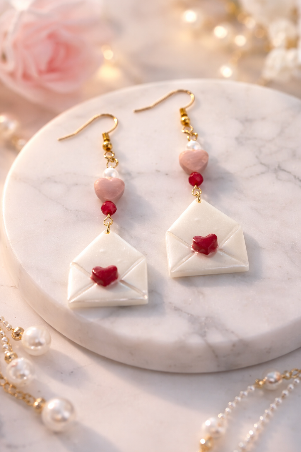 Love Letter Ohrringe – Mini Briefumschlag mit Herz | Handmade Schmuck