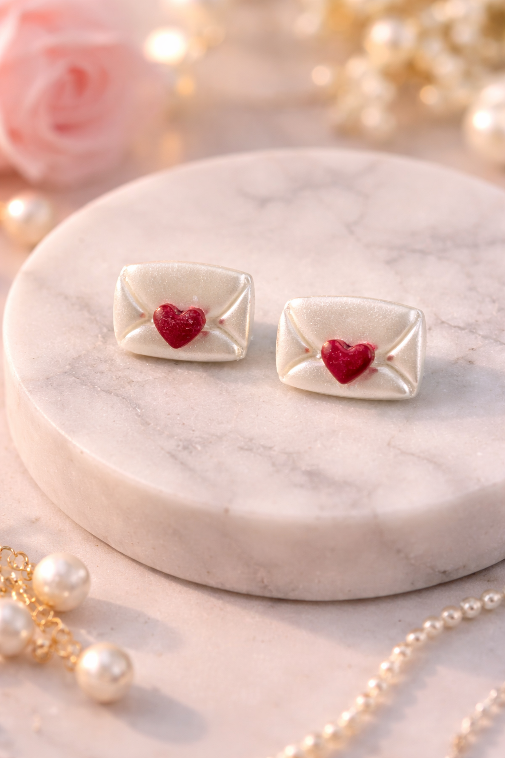 Love Letter Ohrringe – Mini Briefumschlag mit Herz | Stecker & Hänger