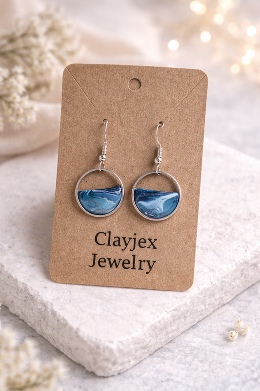 Runde Wellen Ohrringe aus Polymer Clay / Fimo Clayjex