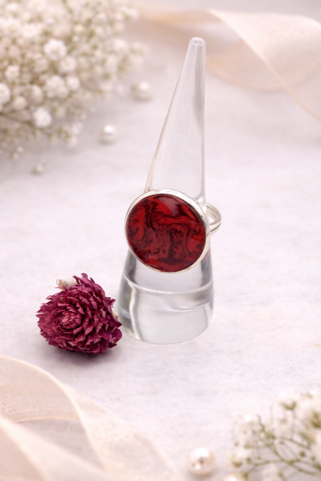 Marmor Ringe aus Silber in verschiedenen Tönen  (verstellbar) Clayjex