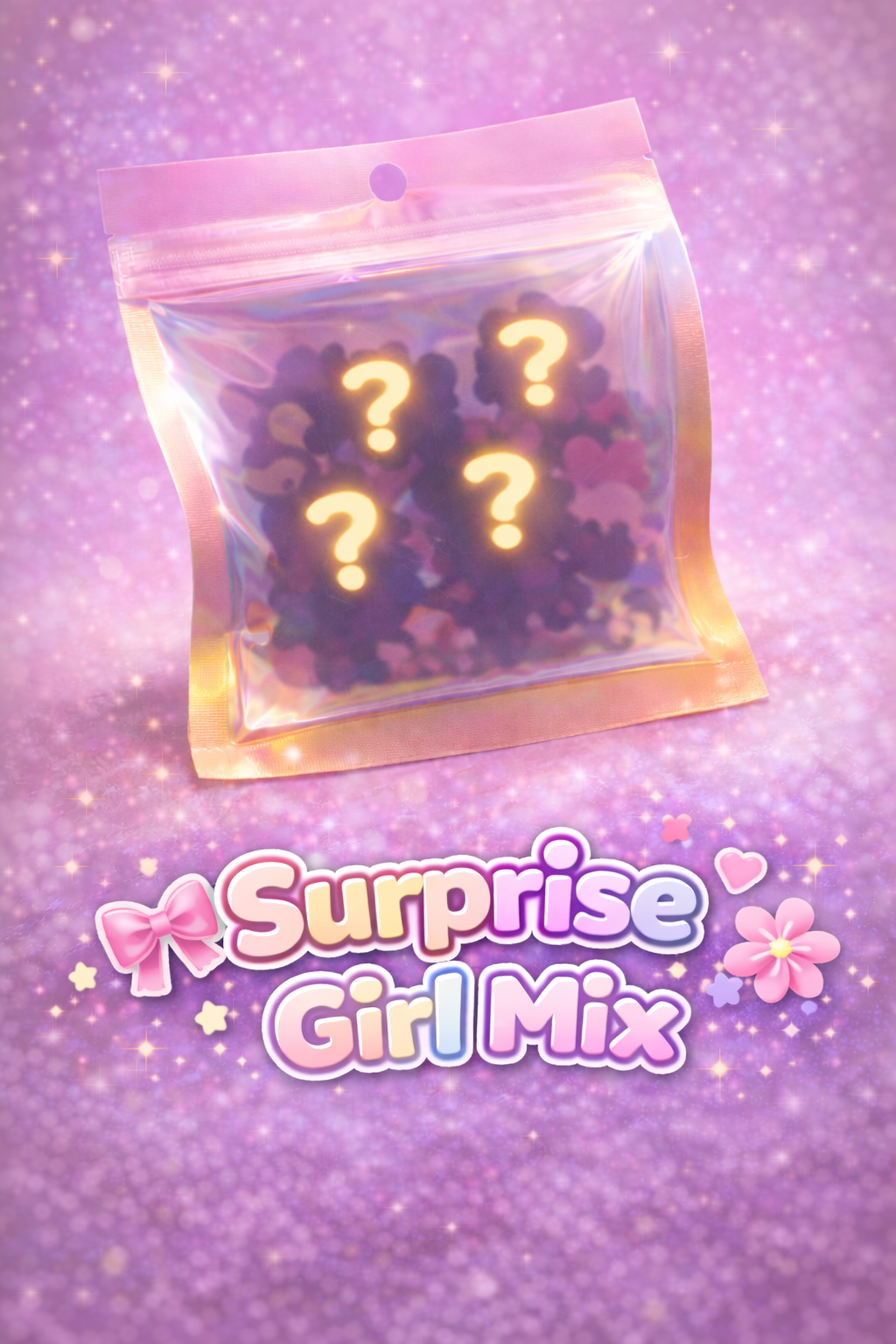 Mystery Charm Box Surprise Girl Mix mit verdecktem Inhalt in mädchenhaftem Design