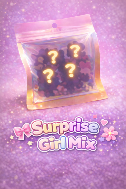 Mystery Charm Box Surprise Girl Mix mit verdecktem Inhalt in mädchenhaftem Design