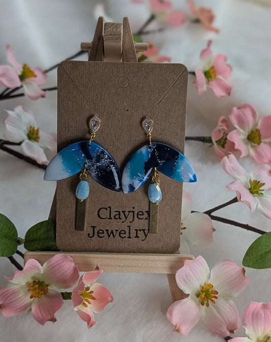 Blatt Ohrringe aus Polymer Clay aus 24K Gold/ Fimo 