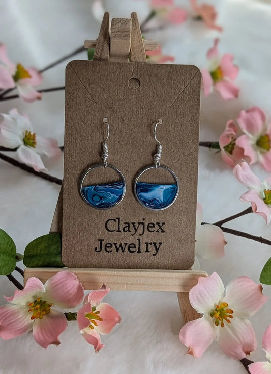 Runde Wellen Ohrringe aus Polymer Clay / Fimo 