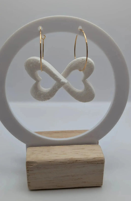 Herz Creolen aus Polymer Clay in weiss