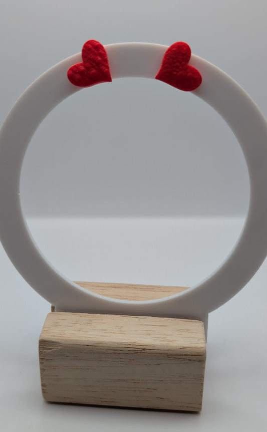 Polymer-Clay Herz-Ohrringe rot