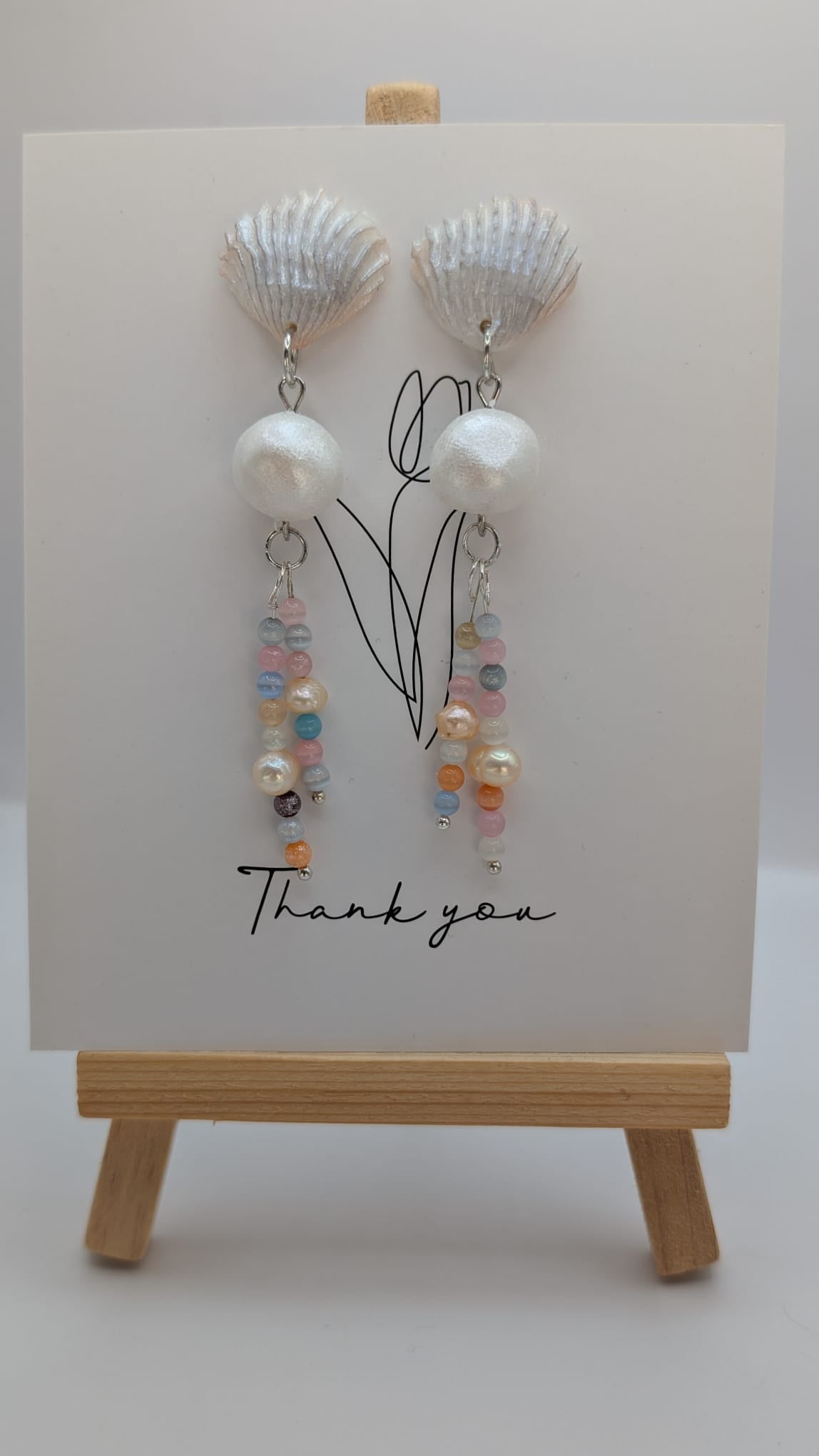 Muschel-Ohrringe mit Perlen & Glasperlen – Sommer Schmuck


