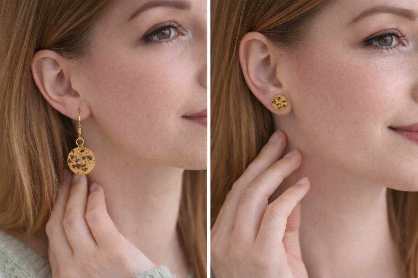 „Handgemachte Chocolate Chip Cookie Ohrringe als Hänger“