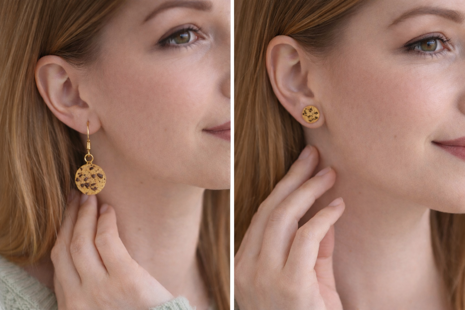 „Handgemachte Chocolate Chip Cookie Ohrringe als Hänger“