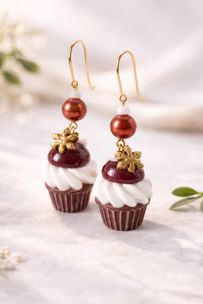 Cupcake Ohrringe handgemacht – Süße Hängeohrringe aus Polymer Clay