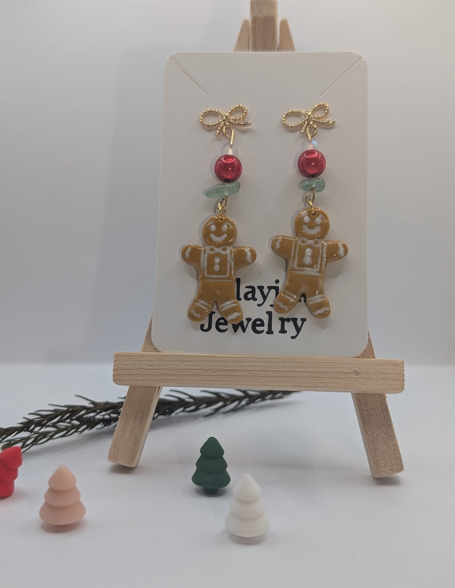 Weihnachtliche Lebkuchen-Männchen-Ohrringe aus Polymer Clay / Statement Ohrringe