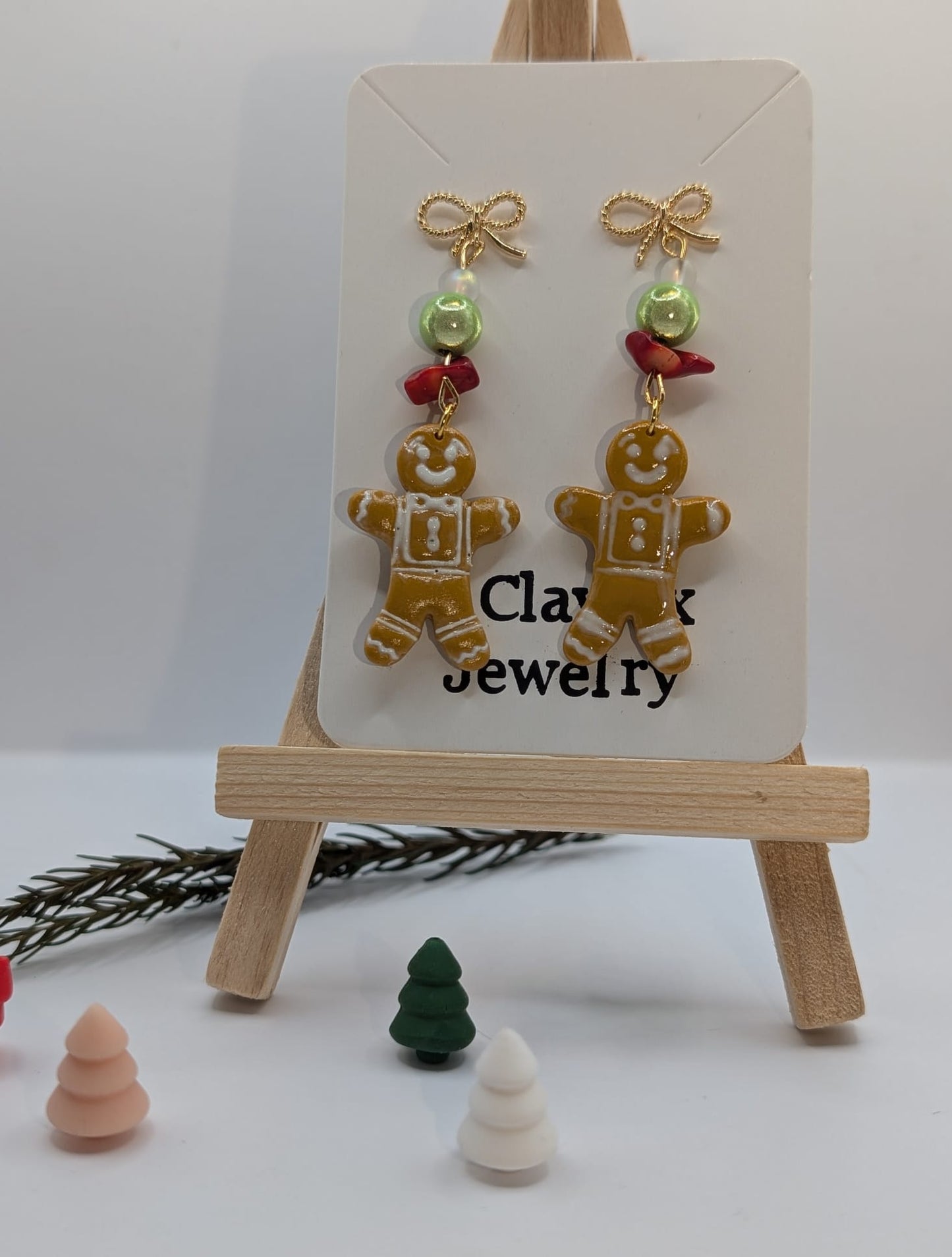 Weihnachtliche Lebkuchen-Männchen-Ohrringe aus Polymer Clay / Statement Ohrringe