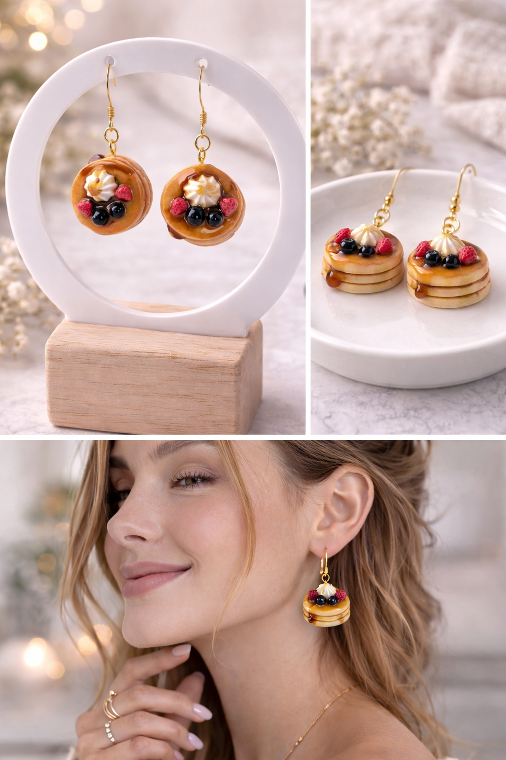 Handmade“, „Polymer Clay“, „Stecker & Hänger