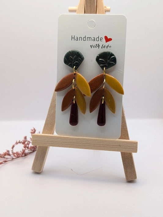 Herbstliche Ohrringe aus Polymer Clay 
