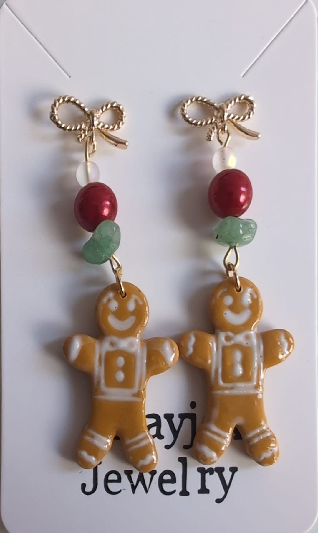 Weihnachtliche Lebkuchen-Männchen-Ohrringe aus Polymer Clay / Statement Ohrringe