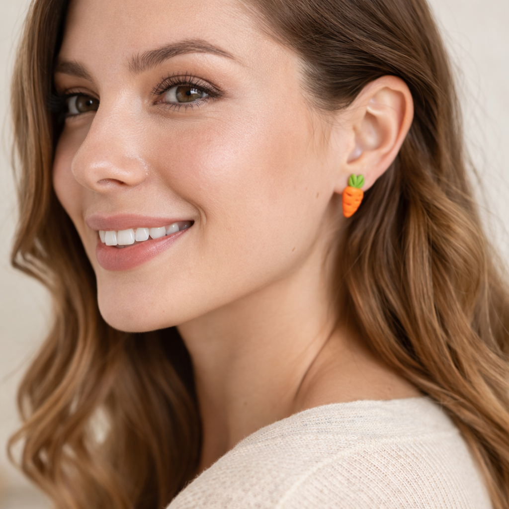 Karotten Ohrringe aus Polymer Clay