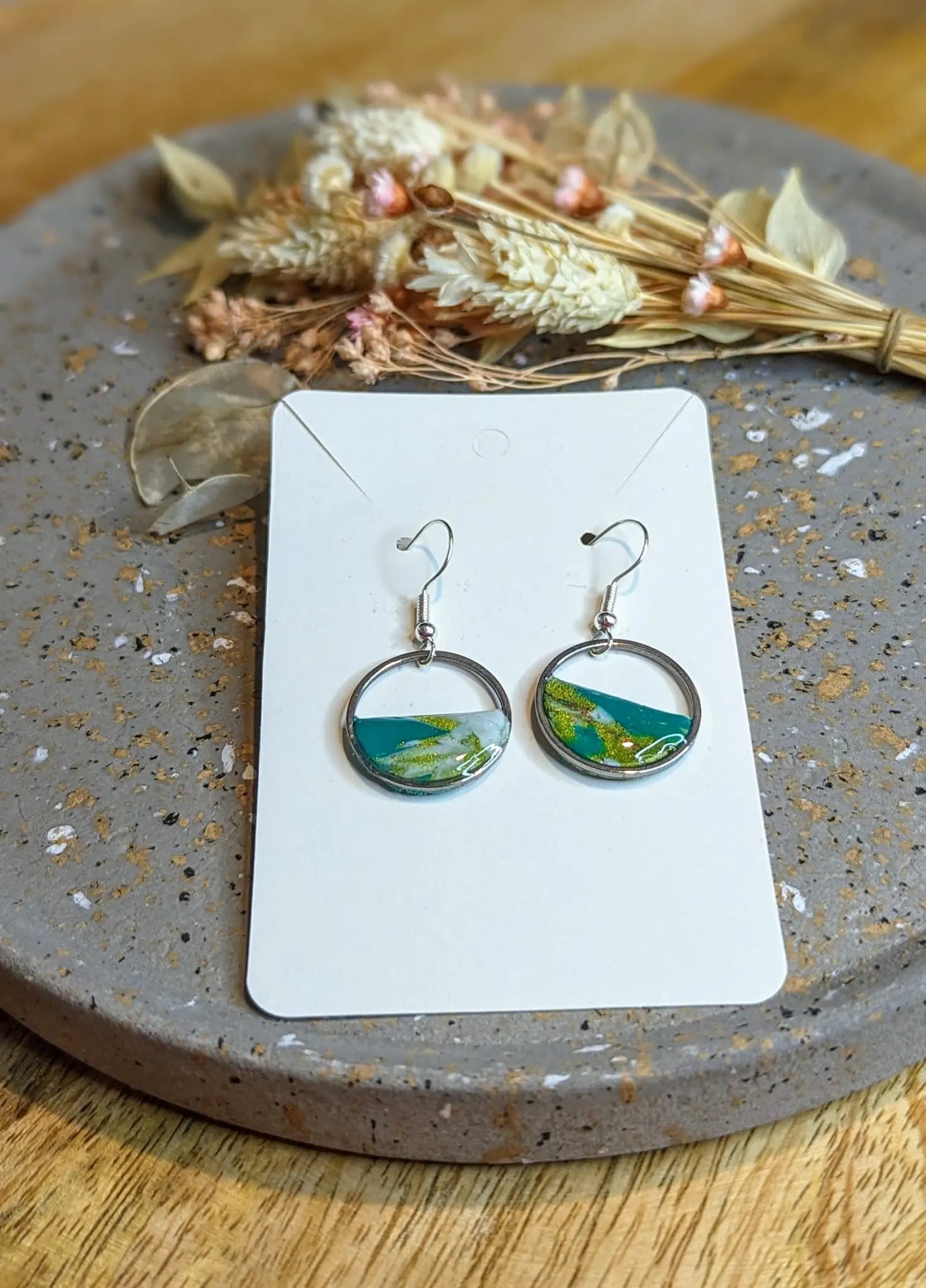 Polymer Clay Ohrringe Handgemachte,Ohrringe,Faux - Stein Ohrringe,Marmor Schmuck,Statement Ohrringe,leicht,Unikat, - Clayjex