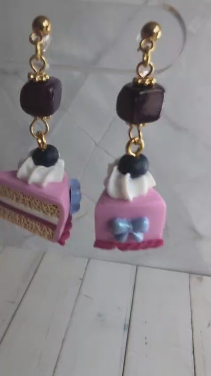 Handgemachte Törtchen Ohrringe aus Polymer Clay – Stecker & Hänger Variante – Süßer Statement Schmuck